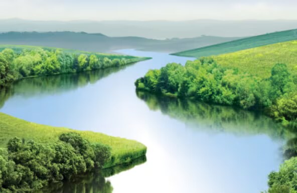 River and green valley