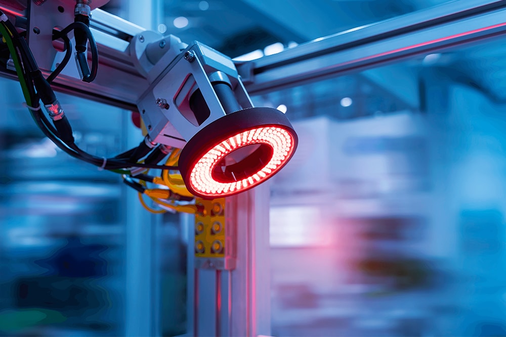 装有环形灯的机械臂图像