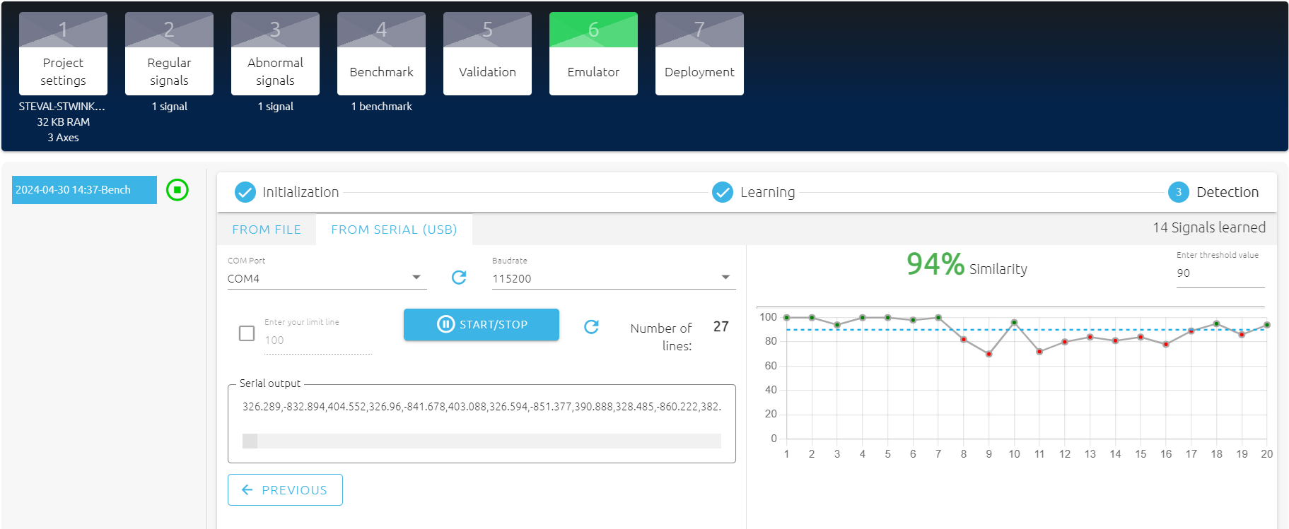 基于NanoEdge AI Studio自动选择模型